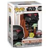 Funko Pop: STAR WARS- MANDALORIAN - Dark trooper w/child Grogu N° 488 Special Edition, Glows in the Dark - Imagen 3