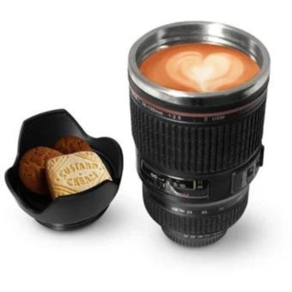 Taza Lente de Cámara con Tapa Galletero (350ml)