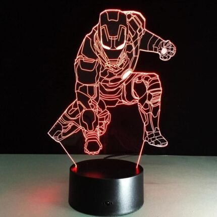 Lámpara Led 3D Marvel Iron Man arrodillado