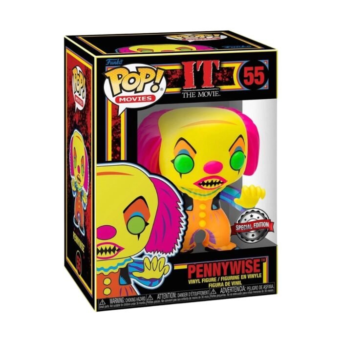 Funko Pop IT - Pennywise Blacklight N° 55 Special Edition V3 Funko Pop: IT - Pennywise blacklight N° 55 Special Edition - Imagen 3