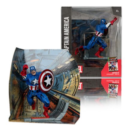 MCFARLANE TOYS: MARVEL - Captain America 1:10th Scale Collectible with Scene (Captain America #100)