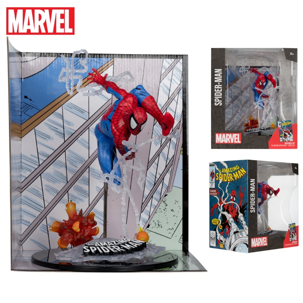 MCFARLANE TOYS Spider Man 110th Scale Collectible with Scene (The Amazing Spider Man #302)
