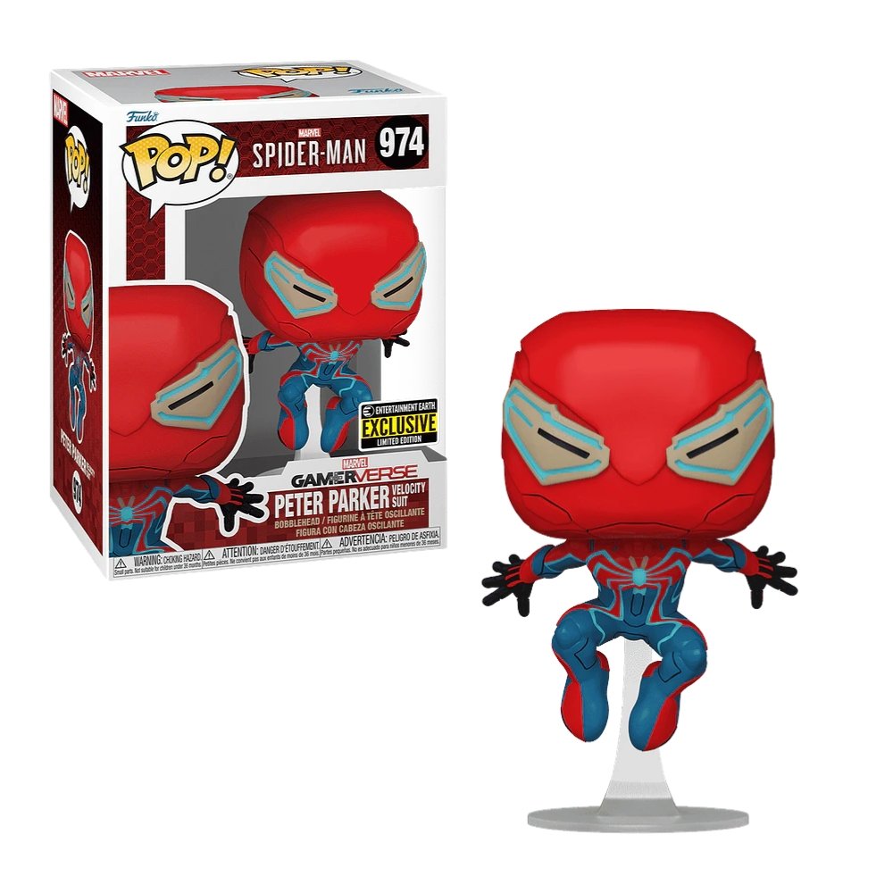 Funko Pop MARVEL - Peter Parker velocity suit N 974 Entertainment Earth Funko Pop: MARVEL - Spider Man Peter Parker velocity suit N 974 Entertainment Earth