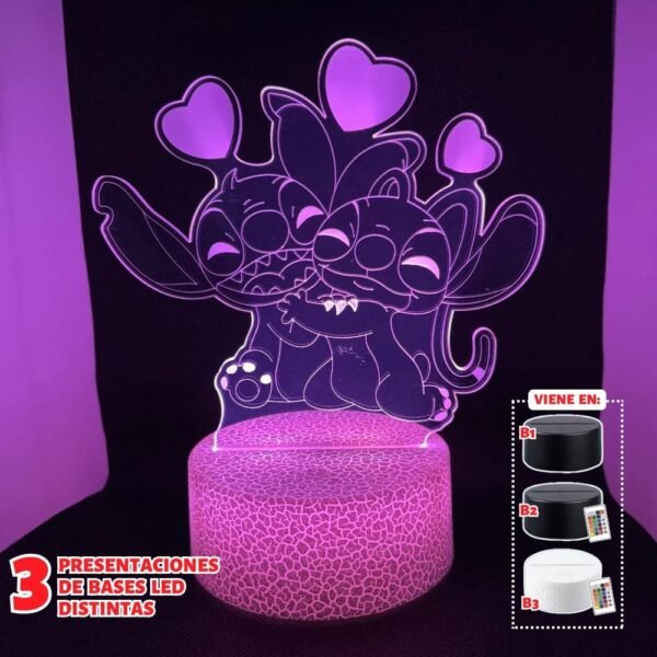 Lámpara led 3D: DISNEY LILO & STITCH - Stitch y Angela