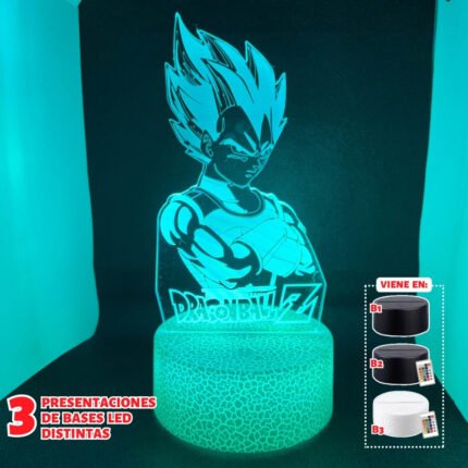 Lámpara led 3D: DRAGON BALL Z - Vegeta
