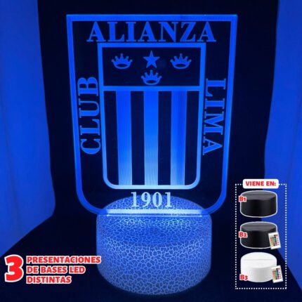 Lámpara led 3D: Equipo de fútbol - Alianza Lima AL