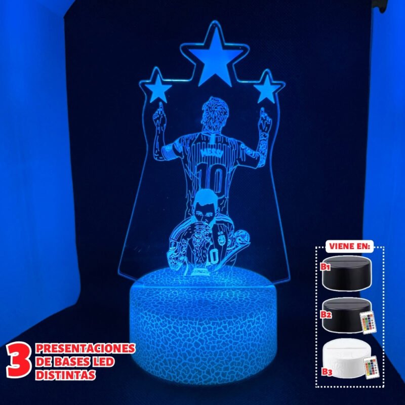 Lámpara led 3D: Fútbol Argentina Lionel Messi 10