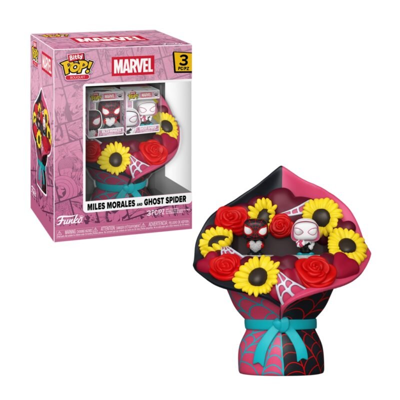 Funko Bitty Pop Bouquet: MARVEL - Ramo Miles Morales & Ghost Spider (Valentine) 3 Pza.