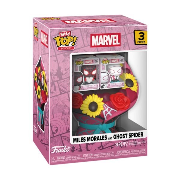 Funko Bitty Pop Bouquet: MARVEL - Ramo Miles Morales & Ghost Spider (Valentine) 3 Pza.