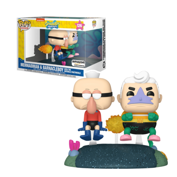 Funko Pop Rides: Mermaidman & Barnacleboy with the invisible boatmobile #126 - SpongeBob Squarepants